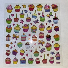 Birthday CUPCAKE Sticker Sheet Scrapbook Planner Craft Stickers
