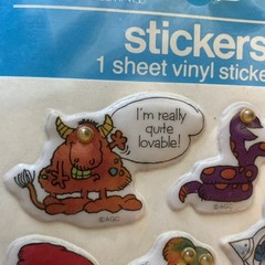 Vintage American Greetings Puffy Monsters Googly Eyes Stickers 1982 SEALED Rare