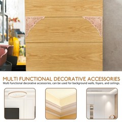 2Pcs Reusable Wooden Carving Appliques Khaki DIY Cabinet and Door Decor