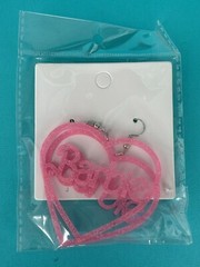 Pink Glitter Heart Earrings Acrylic Dangle Statement Barbiecore Cute Trendy Jewe