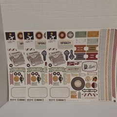 Basic Grey CLIPPINGS Scrapbook 12×12 Sticker Sheets, Snippets, Brads, Buttons