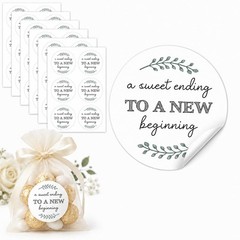 Handmade Wedding Favor Stickers 120Pk