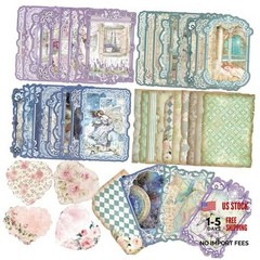 90 Sheets Vintage Scrapbook Paper Kit, Die-Cut Decorative and Decoupage Paper
