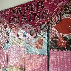 eeBoo Valentine Paper Chain kit featuring vintage-style illustrations of hearts