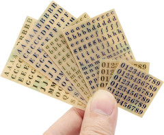 6 Sheets Small 0.12 Inch Alphabet Number Stickers Mini Letters Stickers Glitter