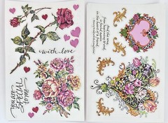 Vintage PSX Designs Stickers SET of 2 Sheets 4″X6″ Love/Heart/Floral NEW