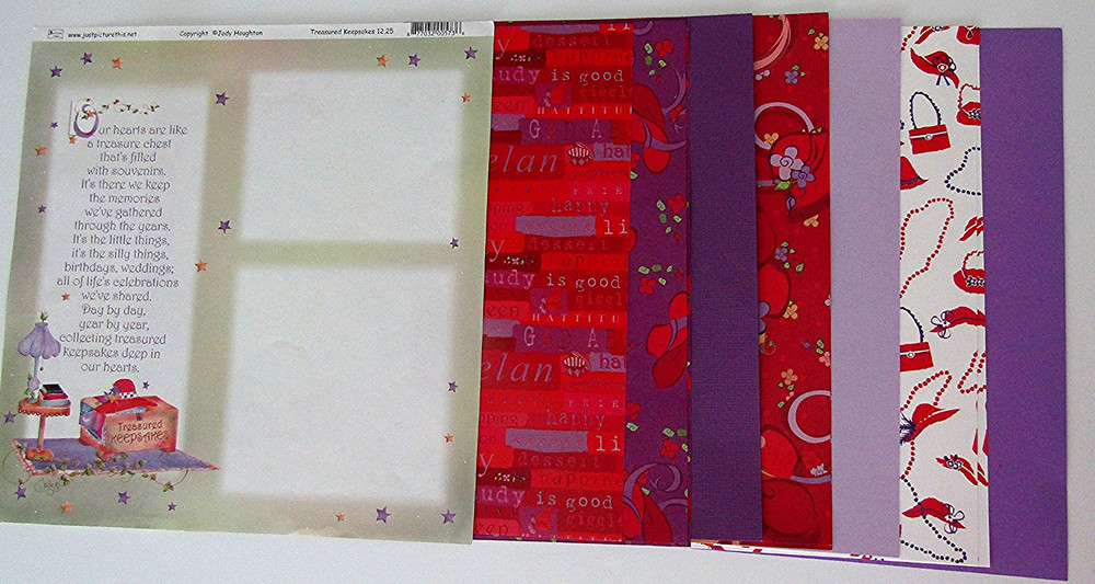 Red & Purple Hat Ladies Scrapbook Paper, Cardstock, Stickers 12 x 12 11 Sheets
