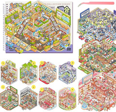 12 Sets 3D Scene Sticker Books for Kids and Adults – Miniature Stickers