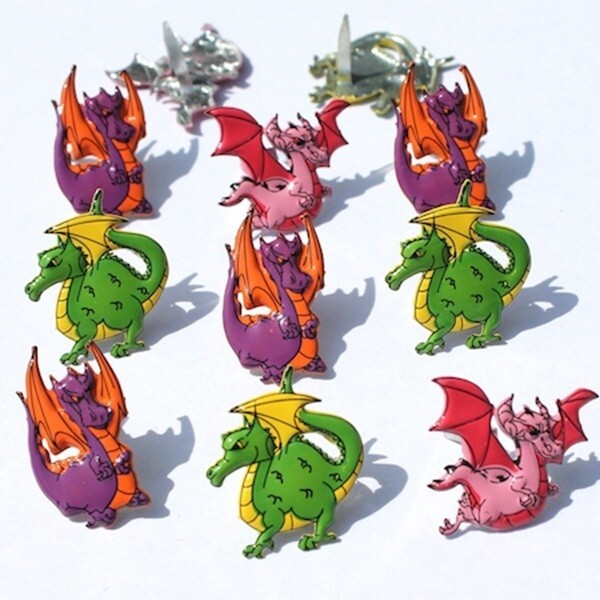DRAGON SCRAPBOOKING DECORATIVE BRADS EYELET OUTLET 8 PCS
