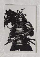 11 pcs Samurai Warriors on 4×6 Thermal Stickers- Classic White and Black