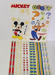 SandyLion Disney Stickers Mickey Mouse Goofy Disneyland Disney World 4 Sheets