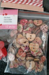Arts Crafts Lot Romantic Hearts Valentine’s Love Embellishments,Buttons,Stickers