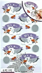Sticko Baby Girl Gender Reveal Scratch Off Stickers Birth Announcement Cards
