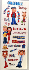 All My Memories Chillin Dudes Chicks 2002 Clear Stickers Scrapbooking NOS 12″