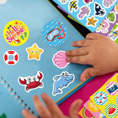 500 PCS Summer Stickers for Kids, 30 Sheets Beach Ocean Tropical Ice Cream Sea A