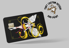SAILOR MOON , 2 pc credit card skin & DEBIT CARD,TROLLEY & GYM