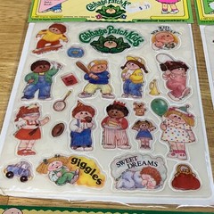 New Vintage Cabbage Patch Kids Puffy Vinyl Stick-Ons Stickers Set of 4 Sealed