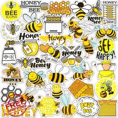 DETICKERS Cute Bee Party Favor Stickers for Kids 50 PCS Honey Bee Water Bottl…