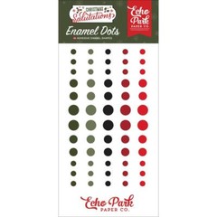 Crafts Enamel Dots EP Christmas Salutations Green Red Black Sticky Back