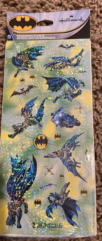 Hallmark Holographic BATMAN themed sticker set~BNIP~Nice! Quick Ship