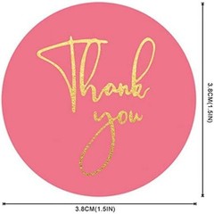 1000Pcs 1.5in Round Label Thank You for Gift Box Decoration Envelope Sealing