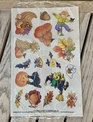 Mixed Lot Of Vintage Halloween / Fall Stickers Used & Sealed