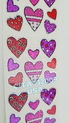 HAMBLY STUDIOS PRISMATIC STICKERS PINK PURPLE RED HEART VINTAGE COLLECTABLE RARE