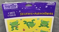 Hallmark Heartline FROG Ladybug Stickers 4 Sheets SEALED Acid Free