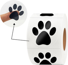 Paw Stickers, Clear Paw Prints Stickers, 500 Pcs 1 Inch Puppy Dog Paw Stickers,