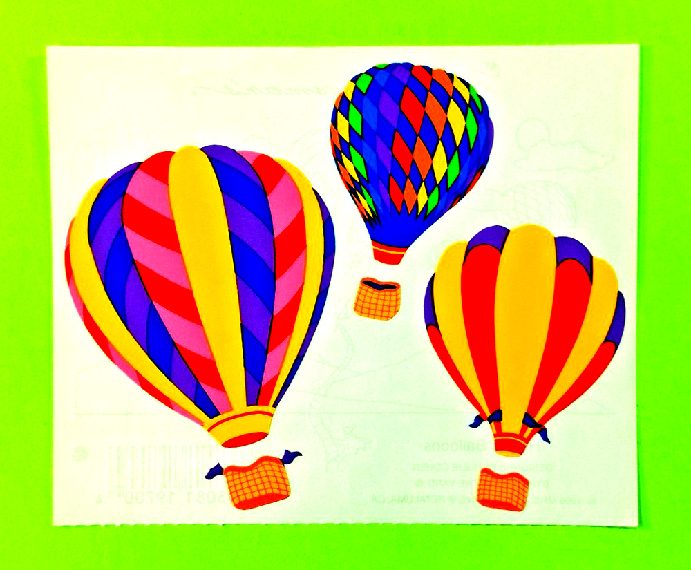 Vintage Mrs. Grossman’s Hot Air Balloons Sticker Sheet Style 1