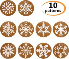 500 Snowflake Stickers, Self Adhesive Snow round Stickers for Christmas Label