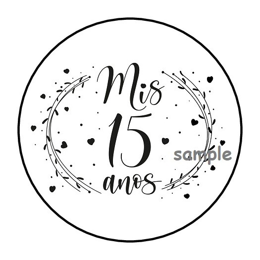 30 MIS 15 ANOS ENVELOPE SEALS LABELS STICKERS 1.5″ ROUND QUINCEANERA PARTY FAVOR