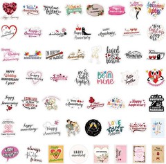 50Pcs Anniversary Stickers for Adults, Happy Quote Sticker for Teens Kids Teache