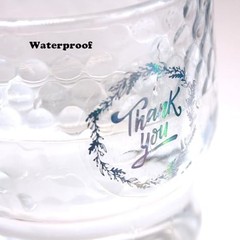 Holographic Clear Thank You Stickers Roll for Small Business 6 Different Designs