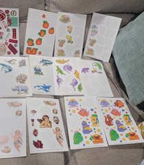 Lot Of 33 Vintage CURRENT Inc. Partial Sticker Sheets Animals Holidays Flowers