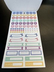 Blue Sky Self-Care Sticker Book, for planners. 12 sheets 1250 stickers. New.