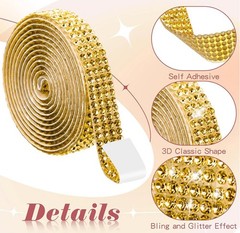 Self Adhesive Rhinestone Trim Tape Diamond Ribbon DIY Strips Width 0.45-3.1cm