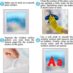 9 Sheet Alphabet Letters Window Clings 26 Uppercase & Lowercase Letters Reusa…