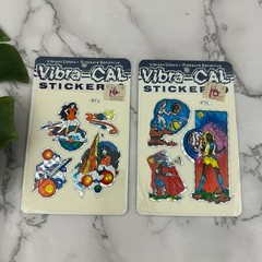 Vintage Vibra Cal Stickers Lot 2 New Space Sci-Fi Metallic Prism 80s Planets