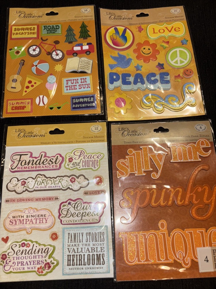 K&Company- Life’s Little Occasions Scrapbooking Stickers 4 Packs-New