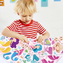 48PCS Mermaid Stickers for Kids, Make-A-Face Stickers for Crafts & Activities