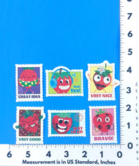 Strawberry Scented Stamp Style Sticker Set Of 6