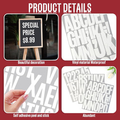 195 Pc 3 Inch White Vinyl Letter Number Stickers Self Adhesive for Signs Crafts