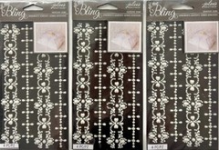 Jolee’s Boutique Gem Stickers ~ Pearl Borders Wedding Bling 4 Pc Each ~ Lot of 3
