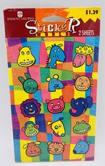 Vintage American Greetings Sticker World Funny Animal Faces 2 Sheets New