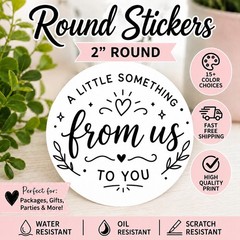 40 PARTY FAVOR STICKERS 2″ ROUND LABELS SEALS THANK YOU GIFT WEDDING BIRTHDAY