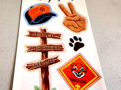 It Takes Two Tiger Cubs Boy Scouts Sticker Sheet 5×12 Vintage 2004 Scrapbook NOS
