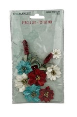 5 Pkg Lot Prima Marketing Paper Fabric Flower Embellishments Scrapbooking Crafts