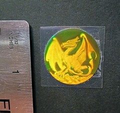 Vintage Stickers 3D Holographic Dragon Sticker Polaroid VERY RARE HTF