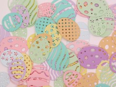 Intricate Small Egg Pastel Easter Paper Die Cut Embellishment scrapbooking 24 pc